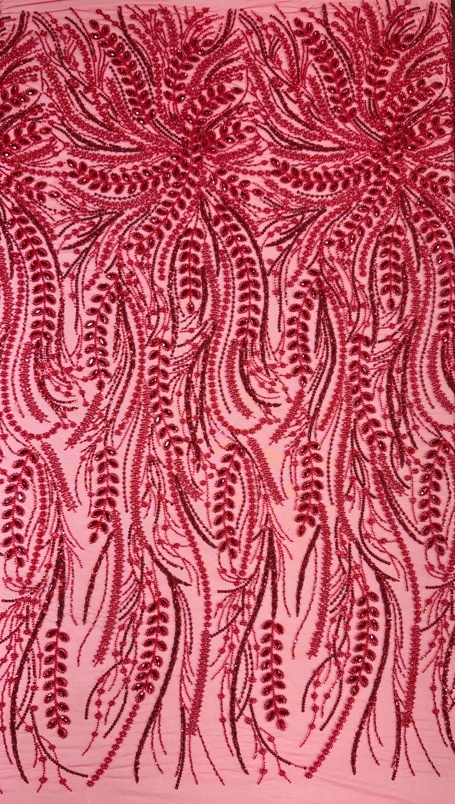 Rhinestone beaded lace full design