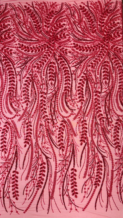 Rhinestone beaded lace full design