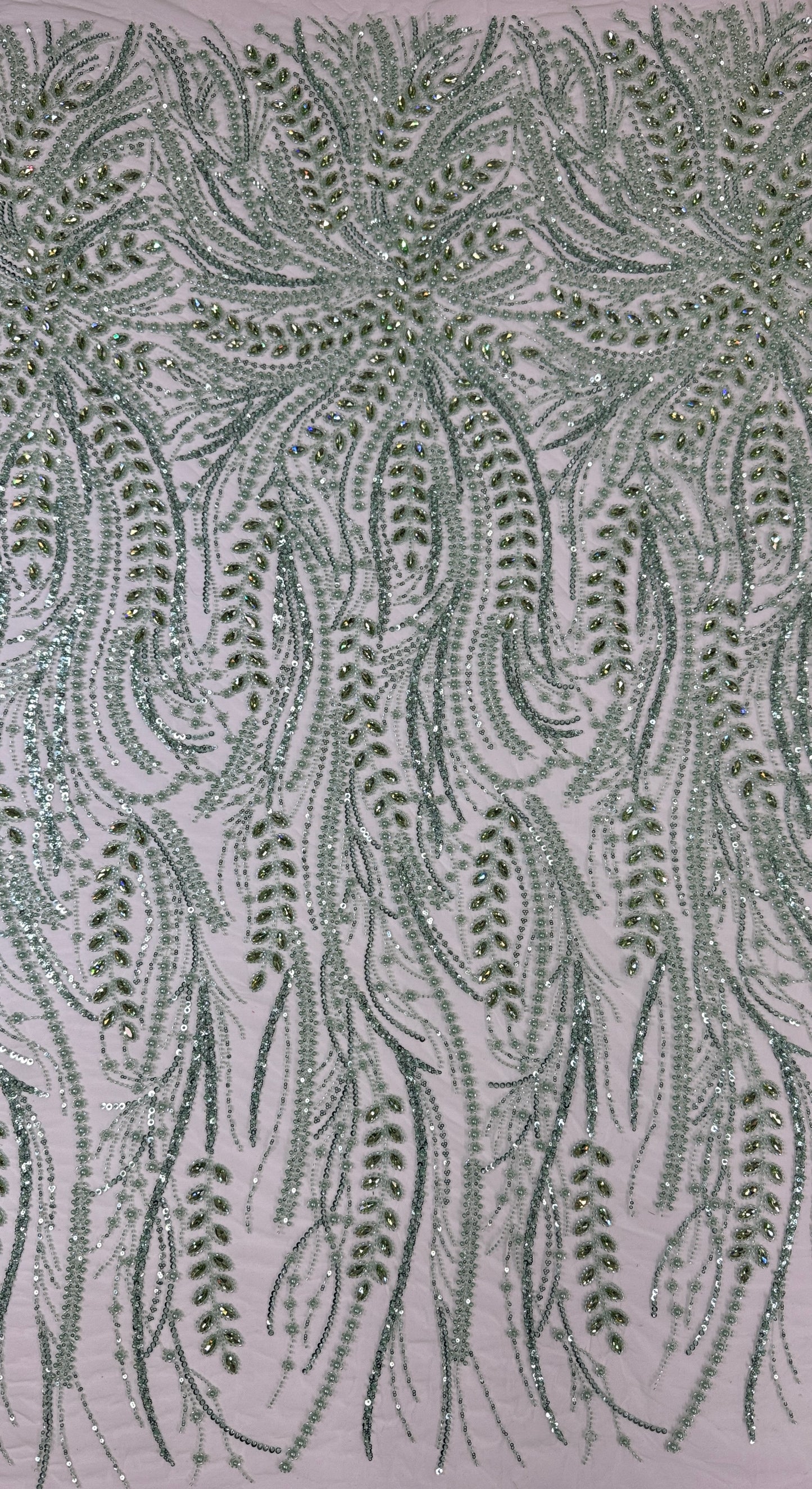 Rhinestone beaded lace full design