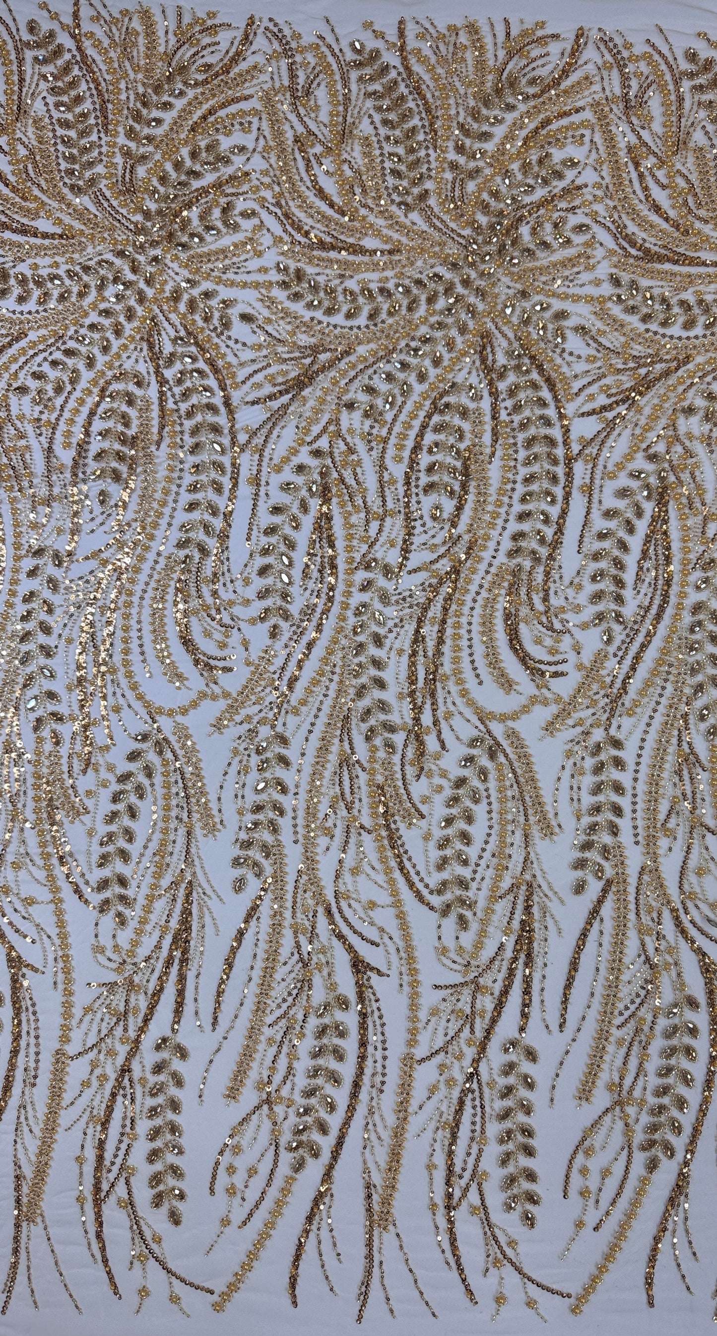 Rhinestone beaded lace full design