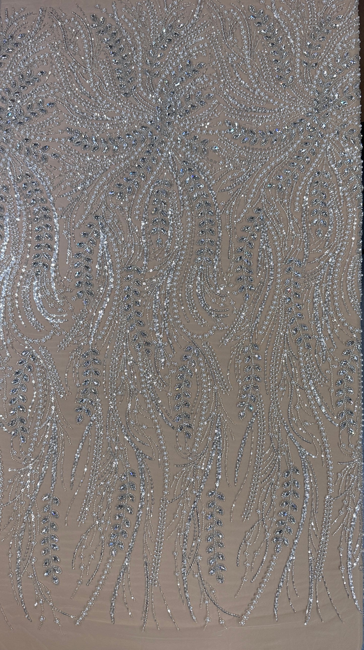 Rhinestone beaded lace full design