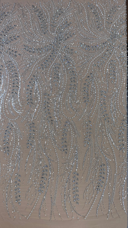 Rhinestone beaded lace full design