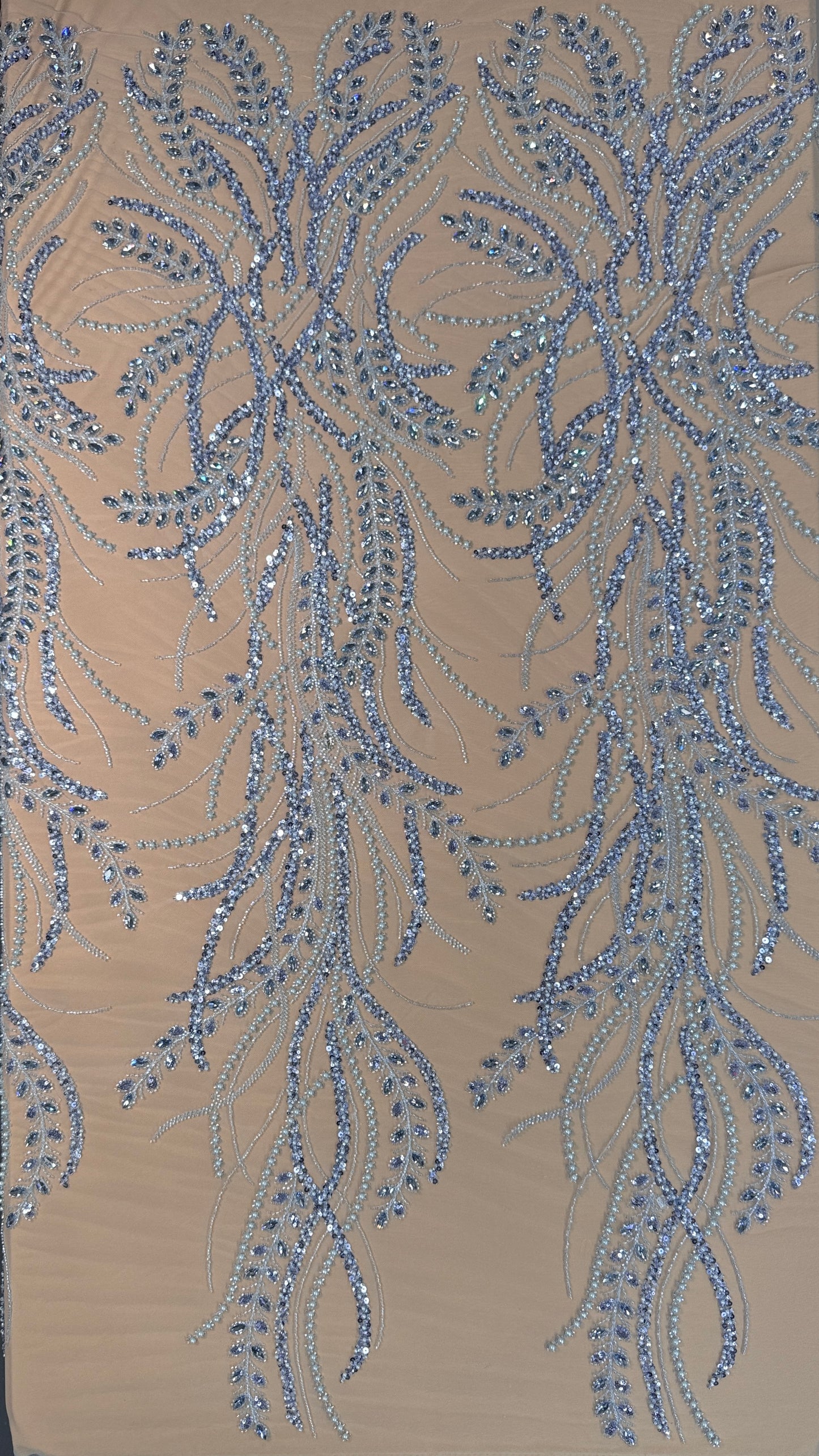 Rhinestone beaded lace elegant design