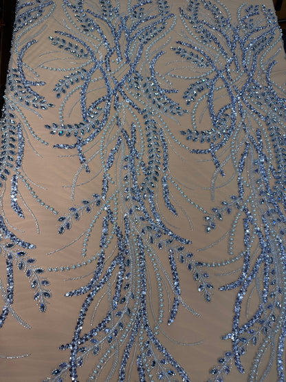 Rhinestone beaded lace elegant design