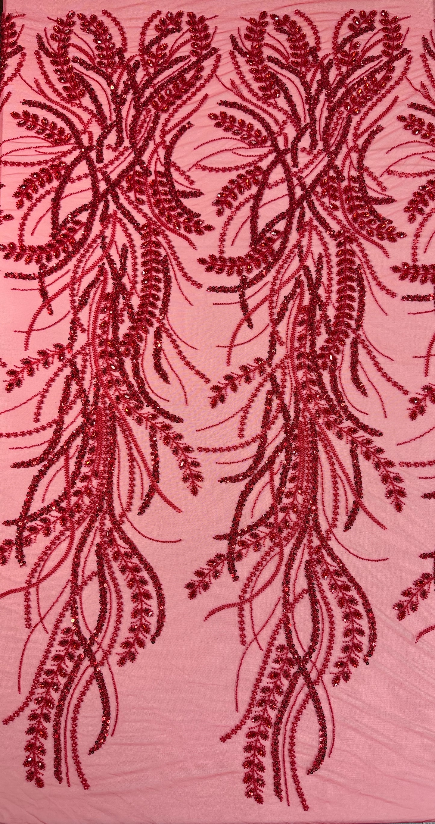 Rhinestone beaded lace elegant design