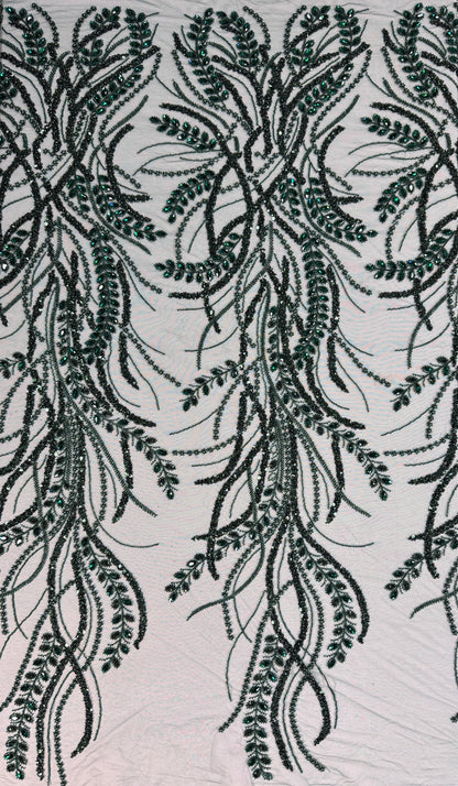 Rhinestone beaded lace elegant design