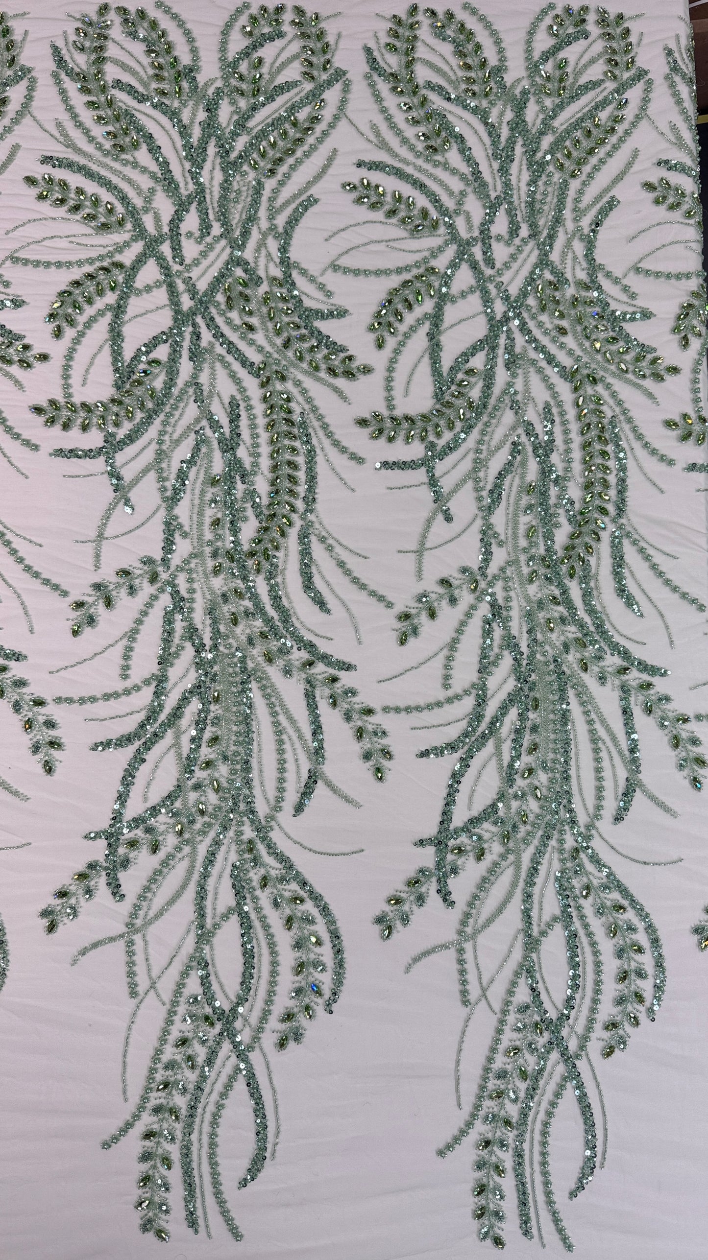 Rhinestone beaded lace elegant design