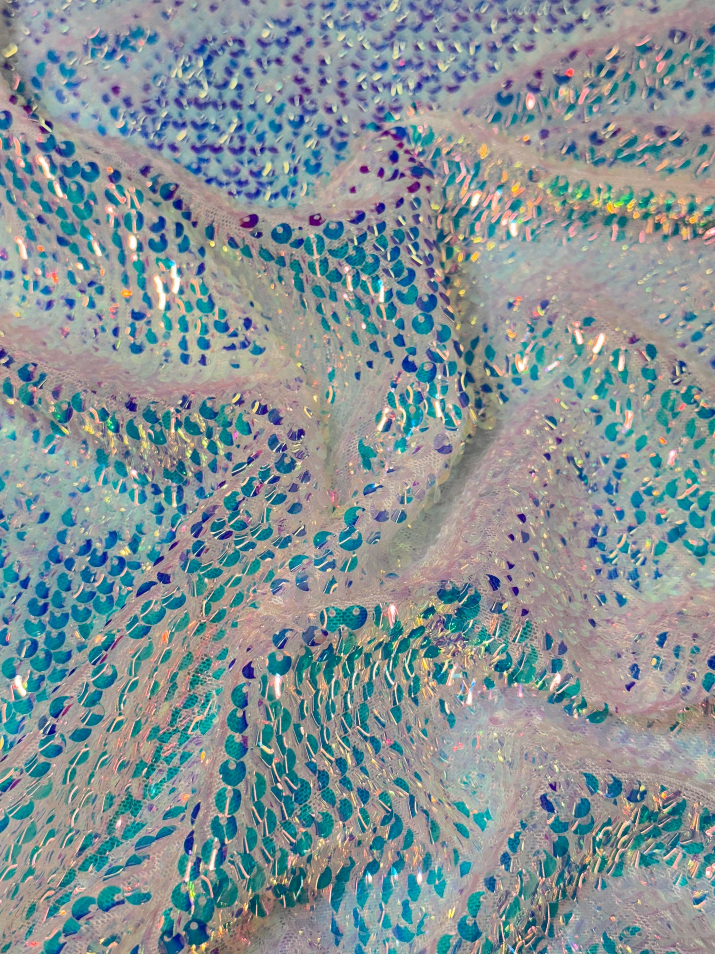 Color Shift Sequins on Stretch Mesh