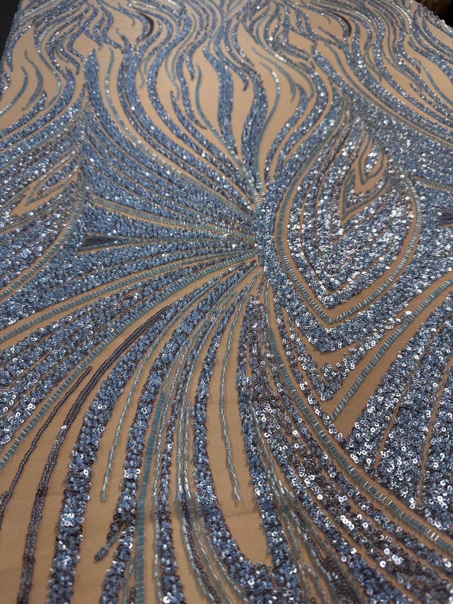 Driftline Beaded Lace Fabric