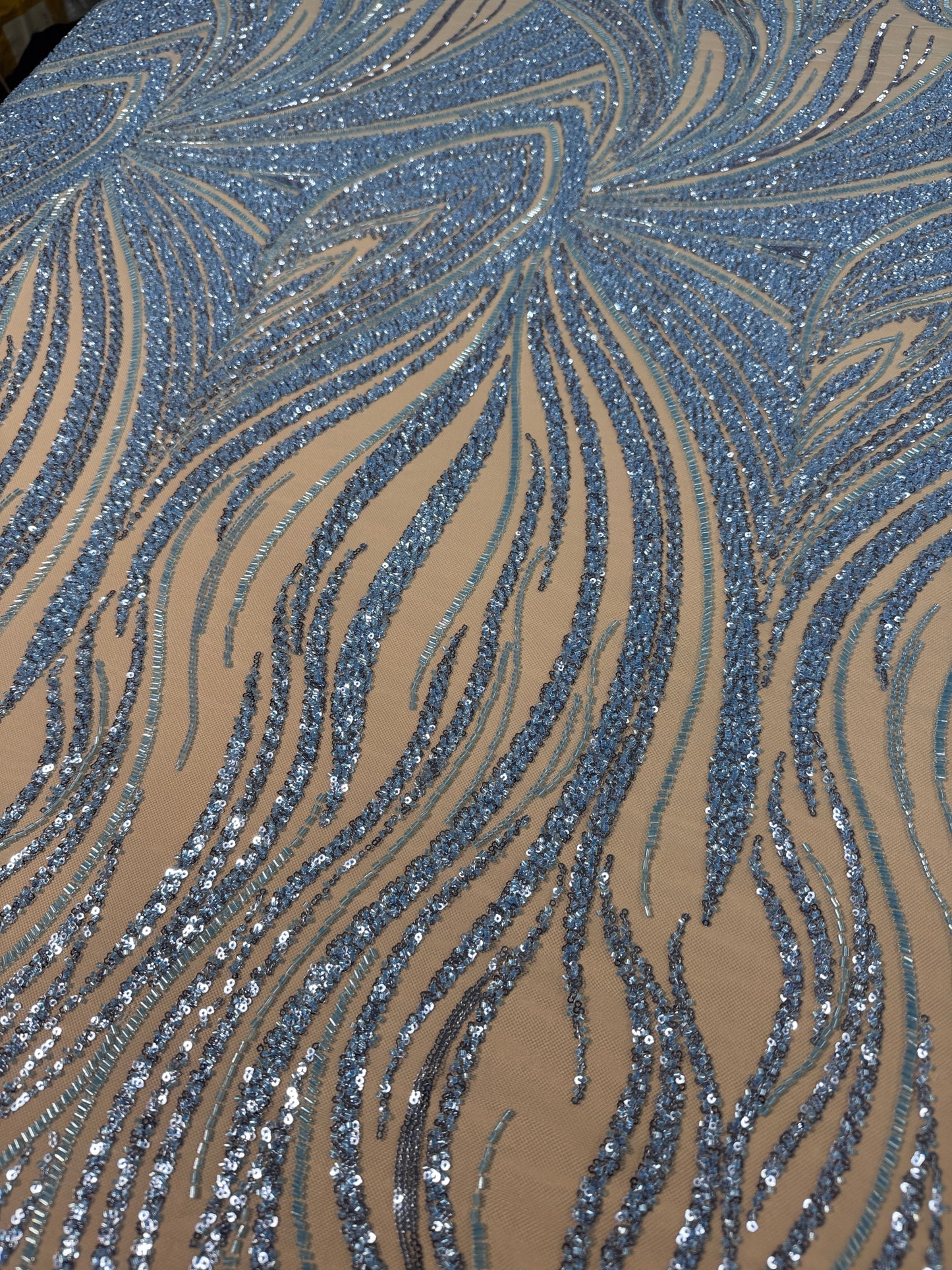 Driftline Beaded Lace Fabric