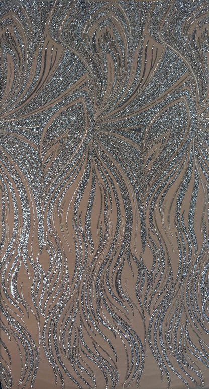 Driftline Beaded Lace Fabric