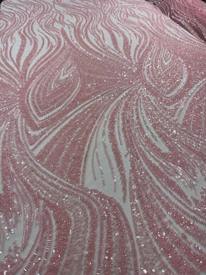 Driftline Beaded Lace Fabric