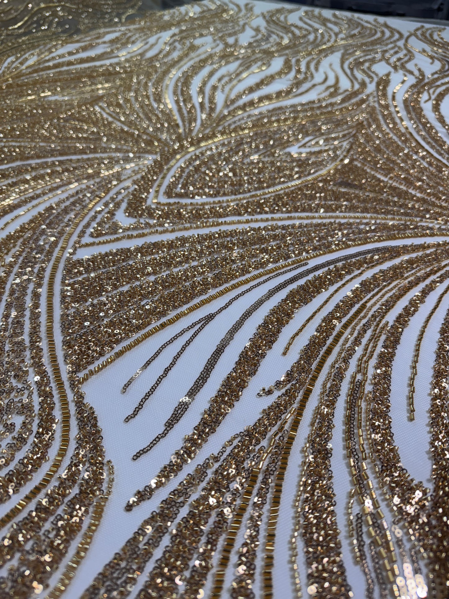 Driftline Beaded Lace Fabric