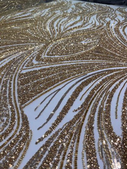 Driftline Beaded Lace Fabric