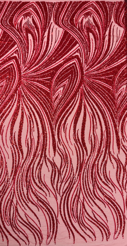 Driftline Beaded Lace Fabric