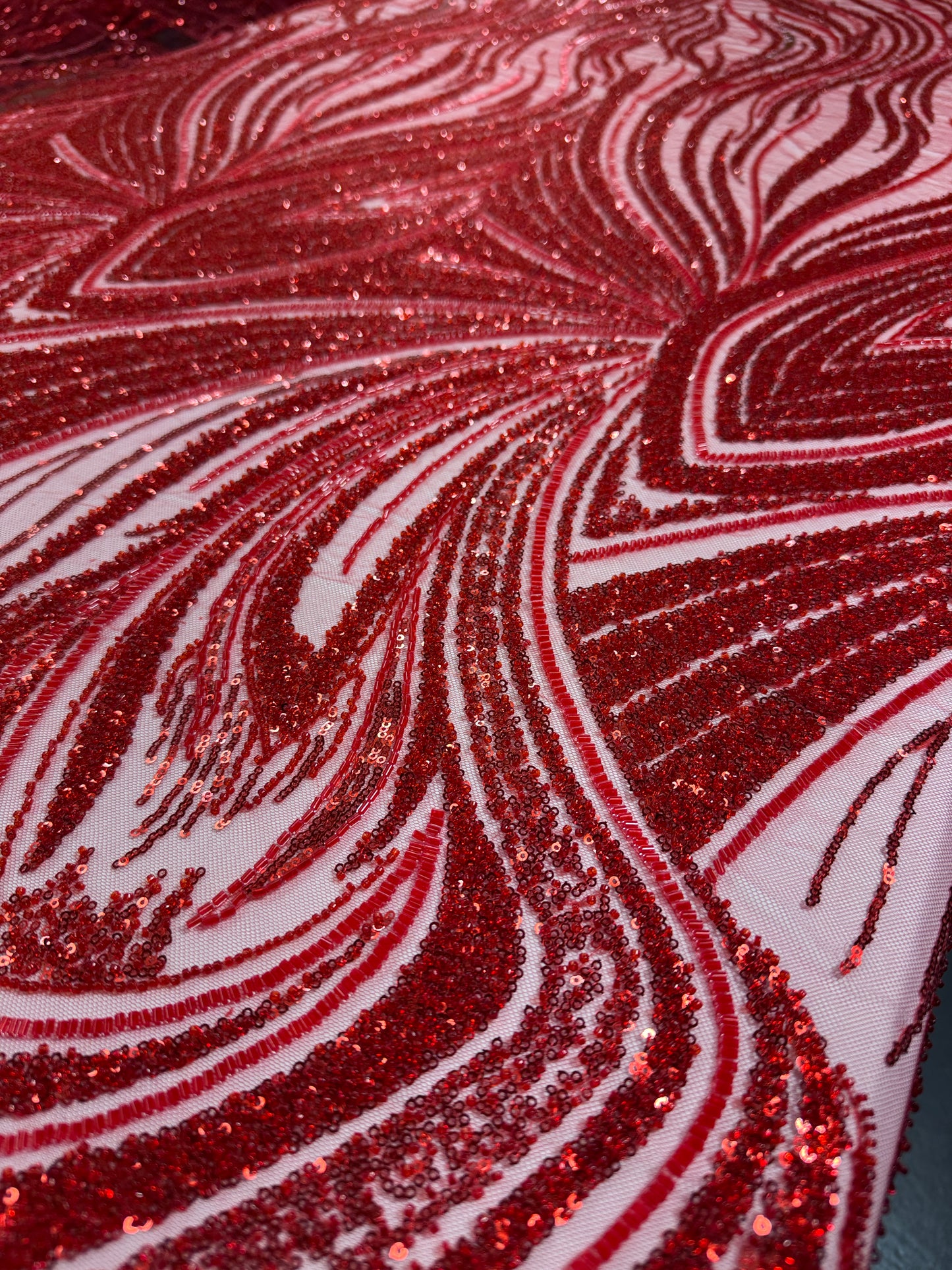 Driftline Beaded Lace Fabric