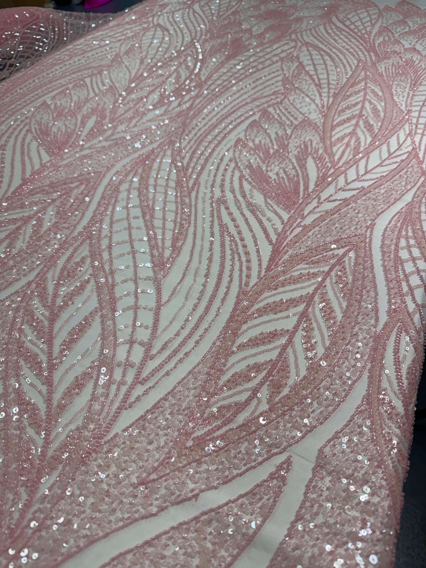 Natural Leaf beaded lace