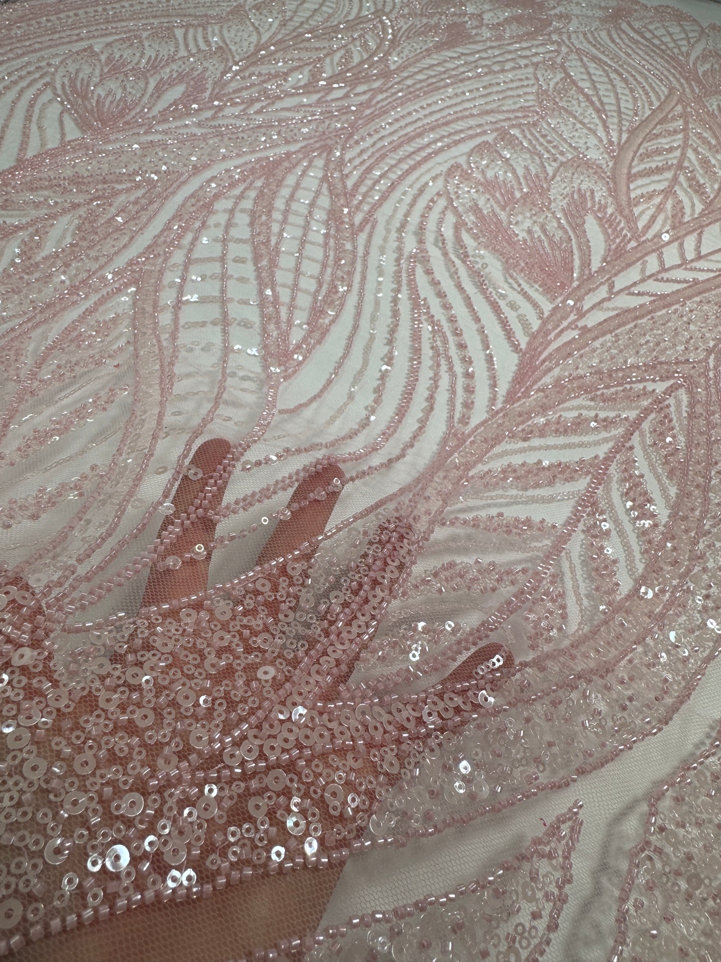 Natural Leaf beaded lace