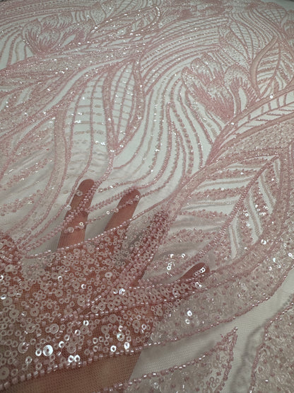 Natural Leaf beaded lace