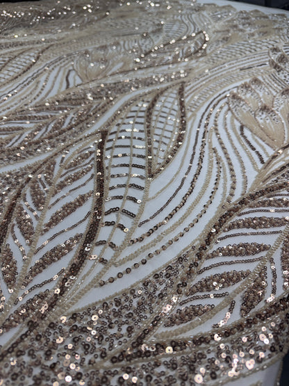 Natural Leaf beaded lace