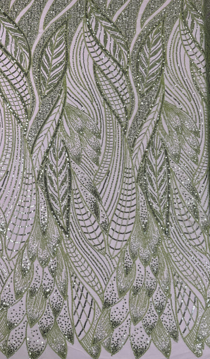 Natural Leaf beaded lace