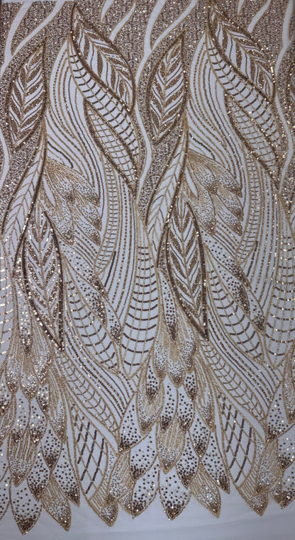 Natural Leaf beaded lace