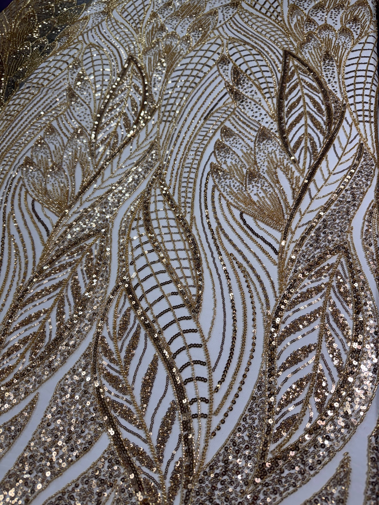 Natural Leaf beaded lace