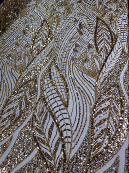 Natural Leaf beaded lace