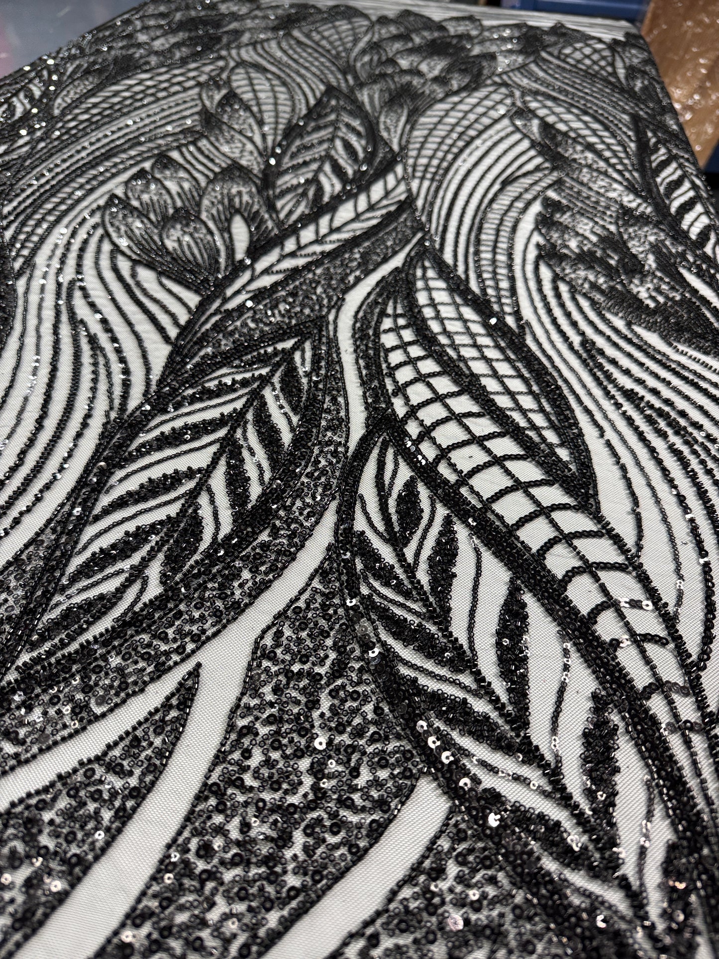Natural Leaf beaded lace