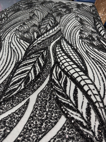 Natural Leaf beaded lace