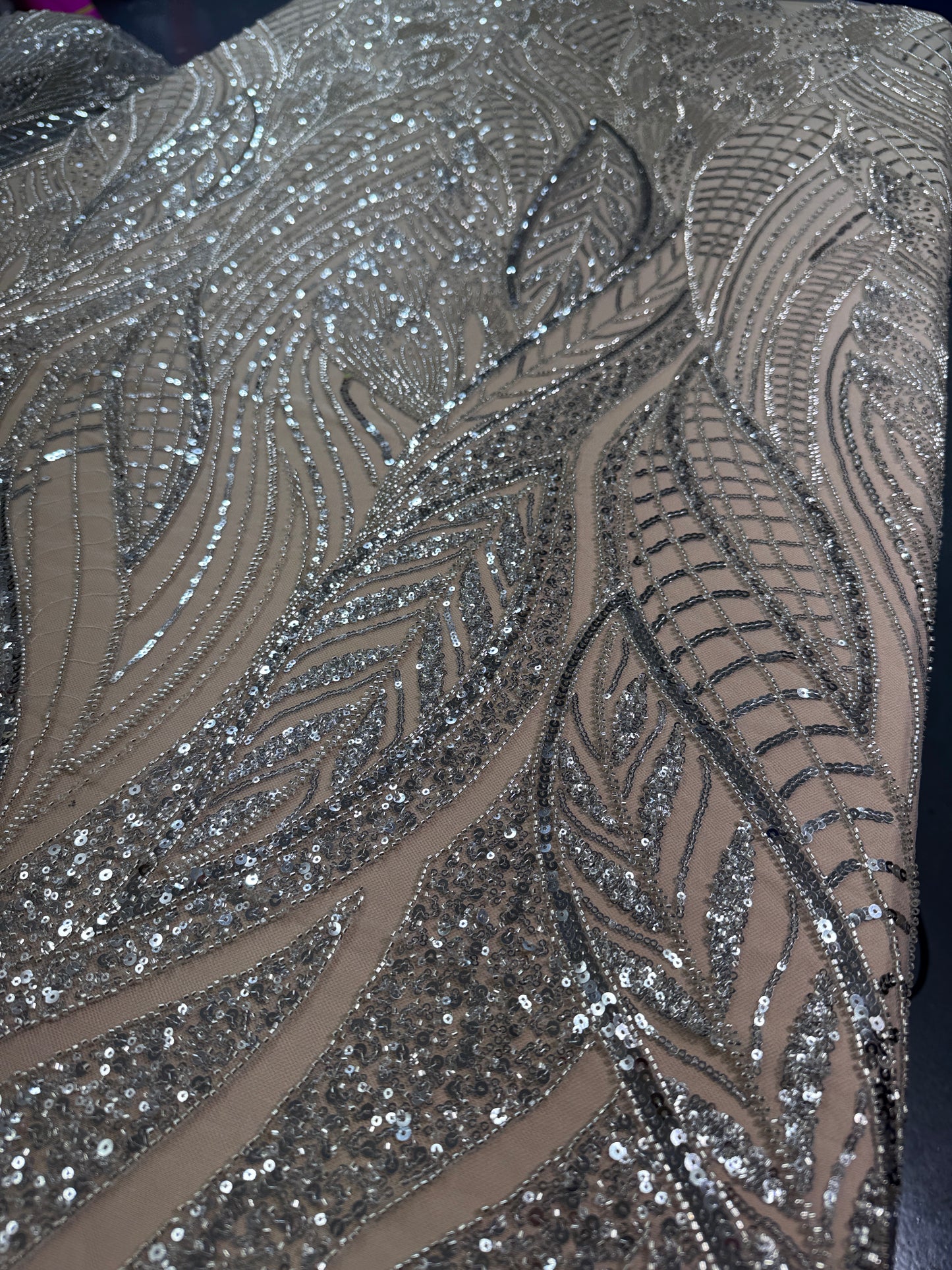 Natural Leaf beaded lace