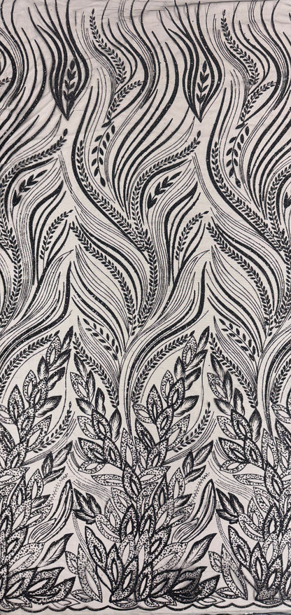 New leaf glitter mesh