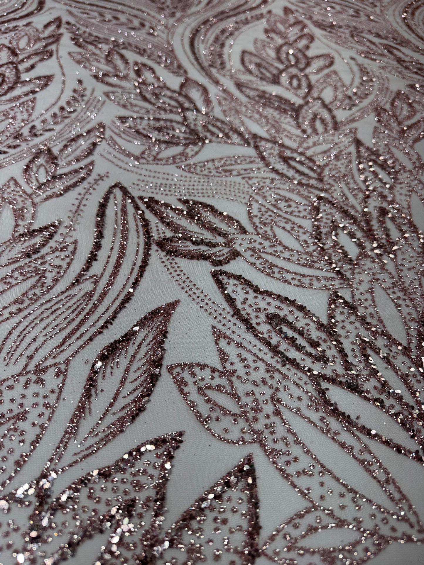 New leaf glitter mesh