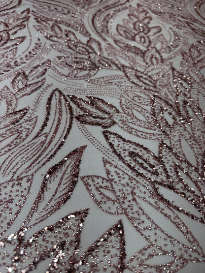 New leaf glitter mesh