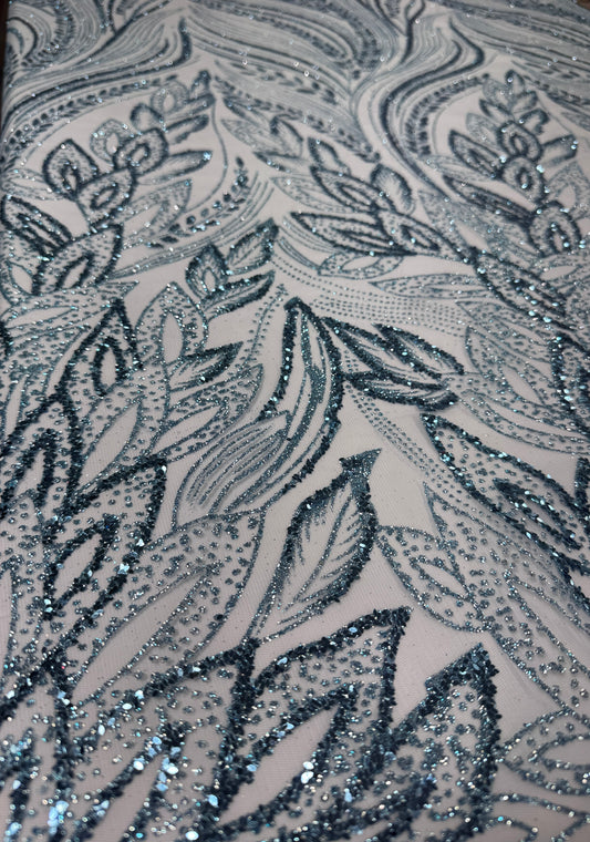 New leaf glitter mesh