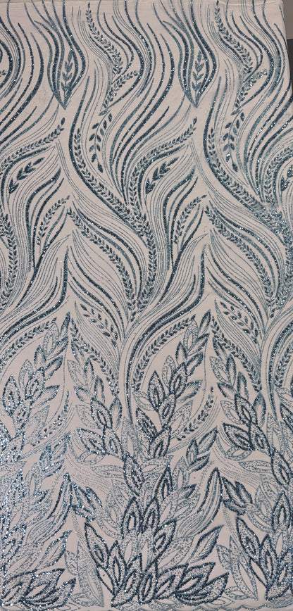 New leaf glitter mesh