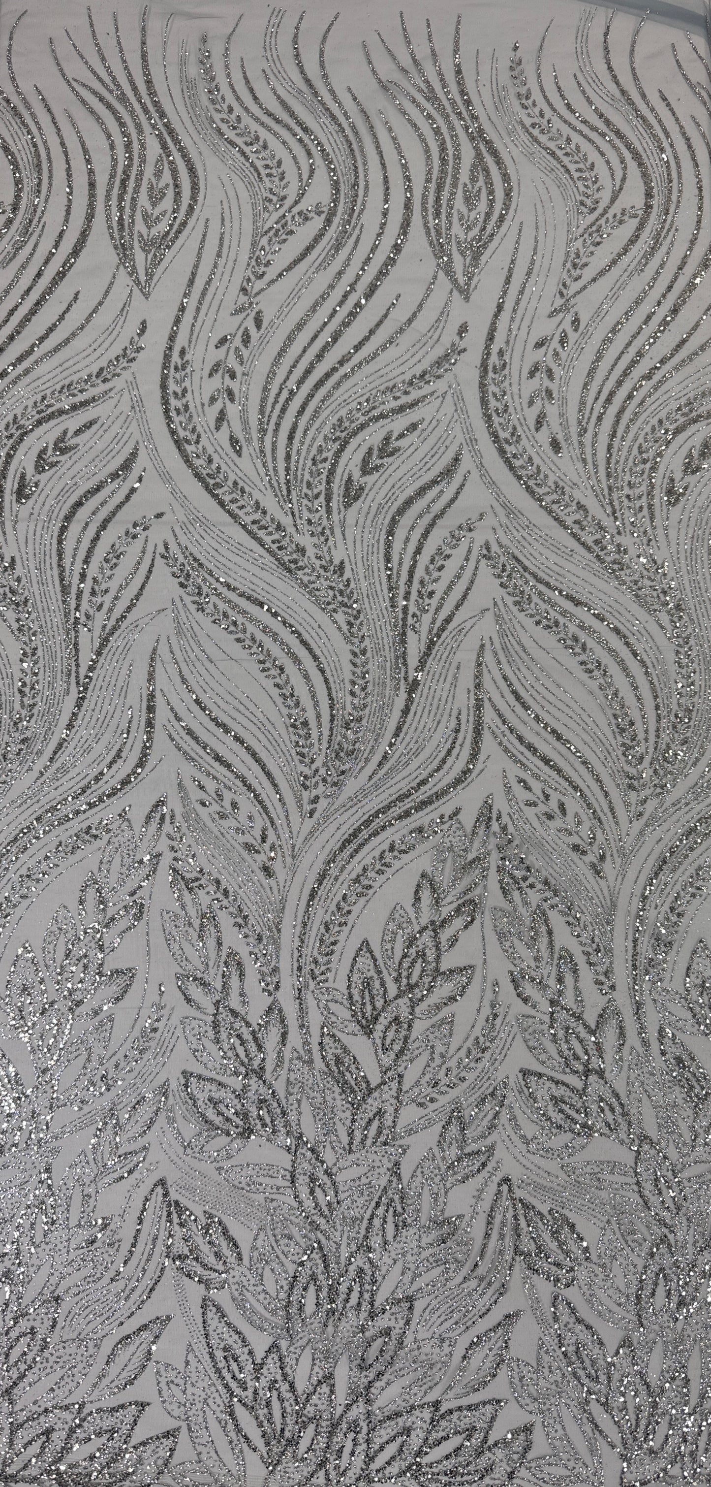 New leaf glitter mesh