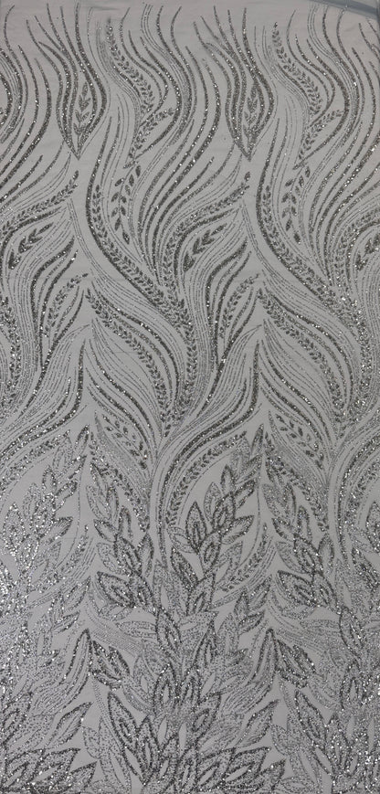 New leaf glitter mesh