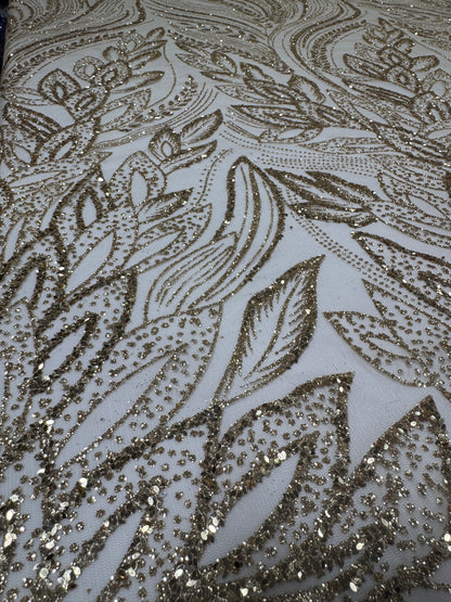 New leaf glitter mesh