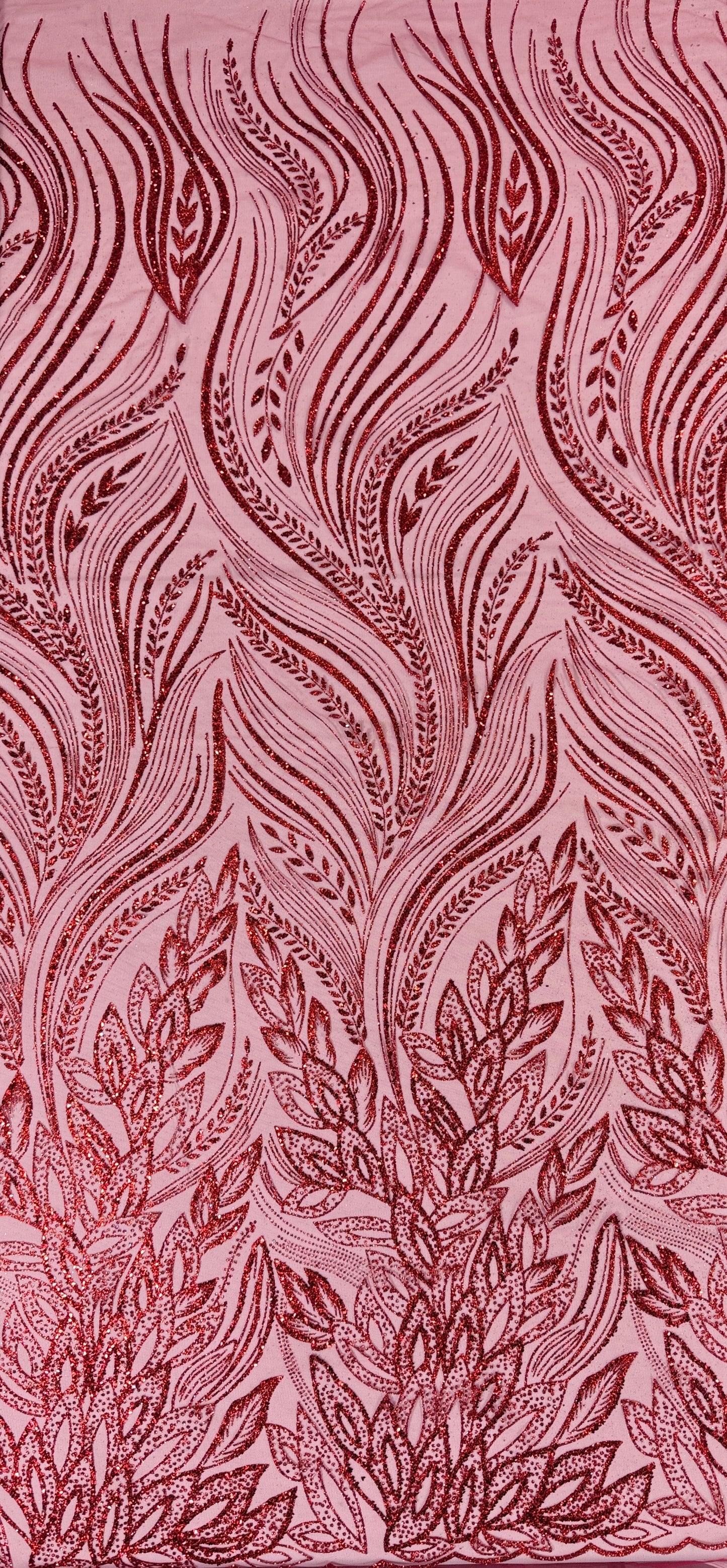 New leaf glitter mesh