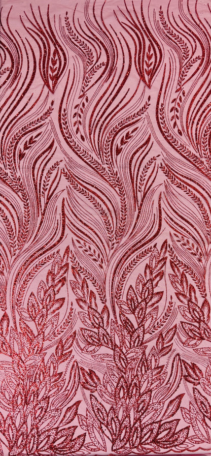 New leaf glitter mesh