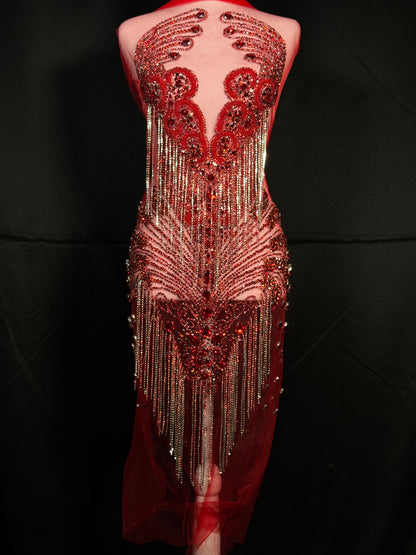 Rhinestone fringe Bodice