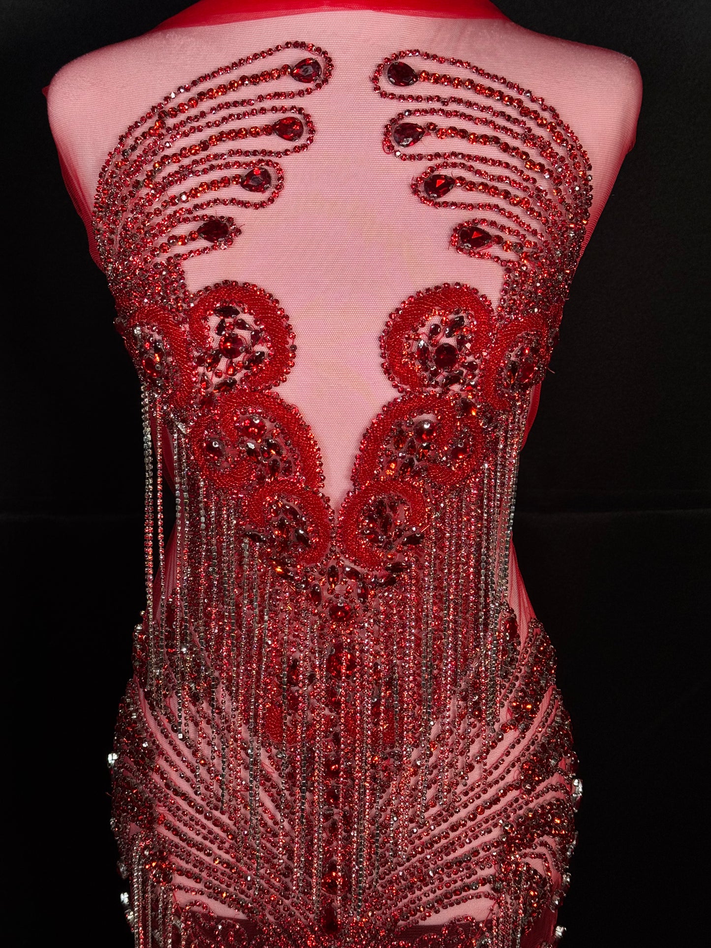 Rhinestone fringe Bodice