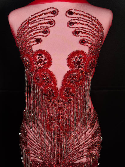 Rhinestone fringe Bodice