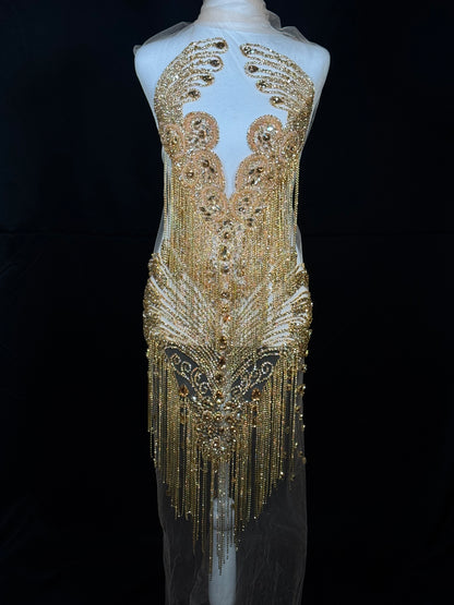 Rhinestone fringe Bodice