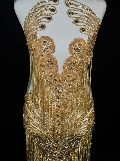 Rhinestone fringe Bodice