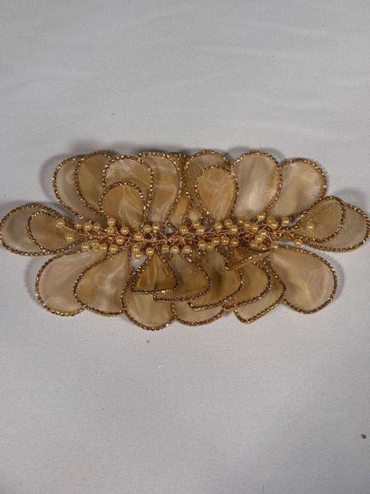 Sheer 3D Flower Applique With Pearls