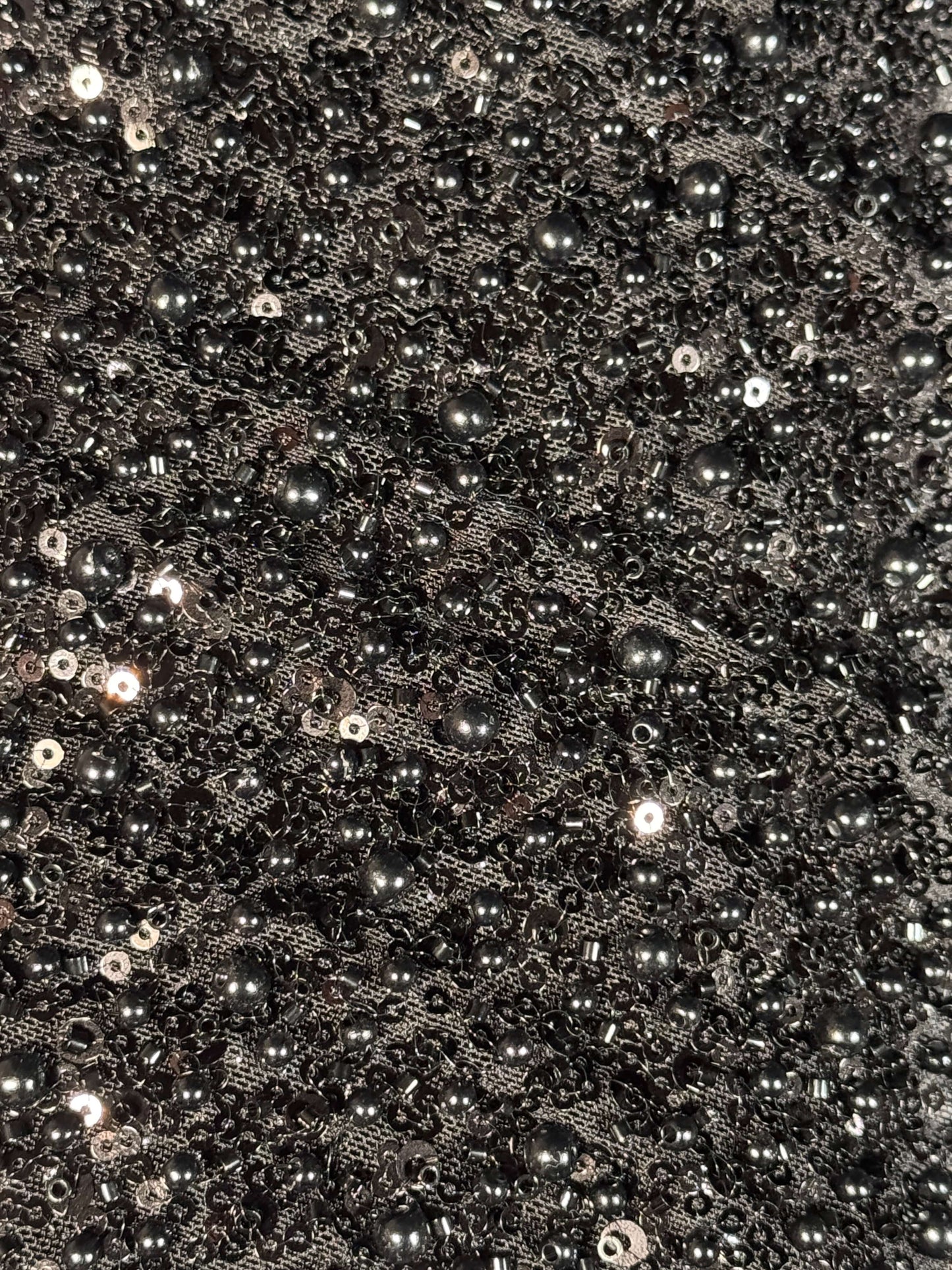 Solid Beaded Lace with Sequins and Pearls
