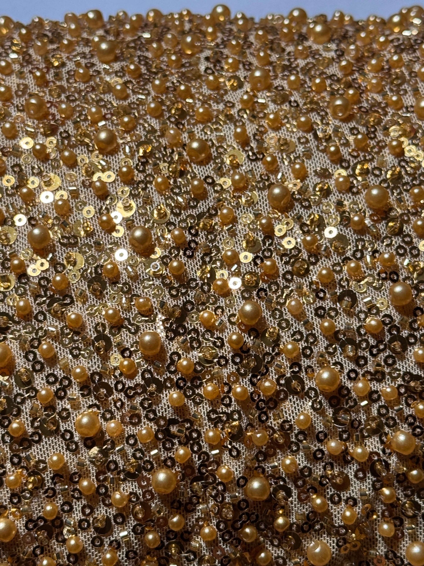 Solid Beaded Lace with Sequins and Pearls