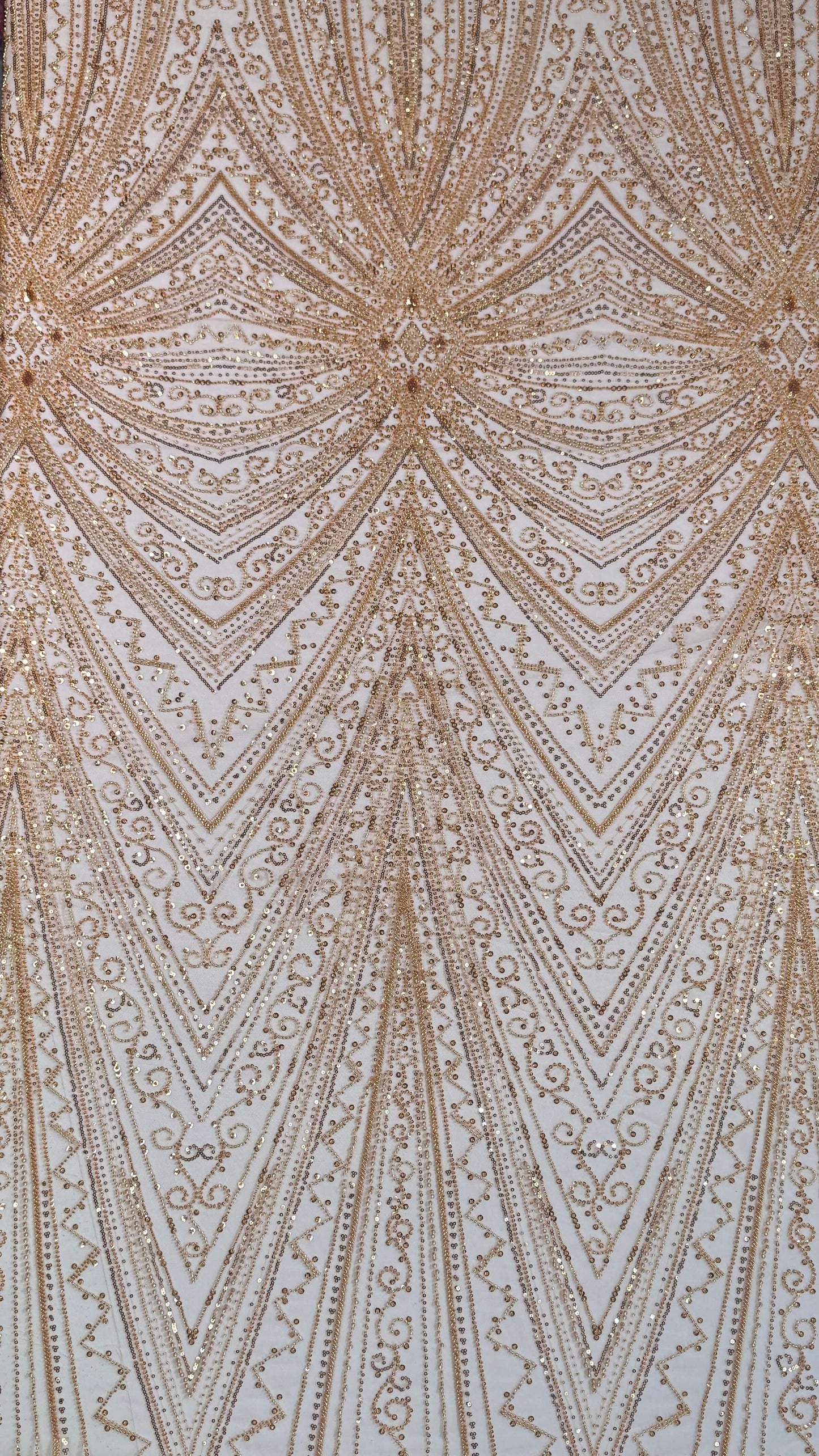 Geometric classic beaded lace
